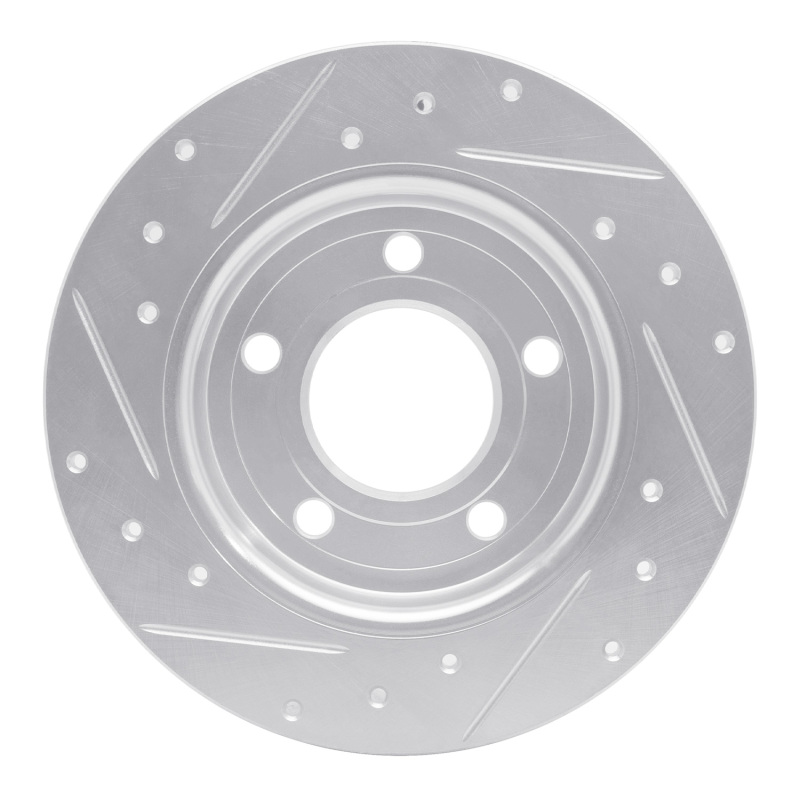 Mazda 3 Brake Rotor (1) - Rear Right - R1 Concepts - Drilled & Slotted - Silver - `04-`13